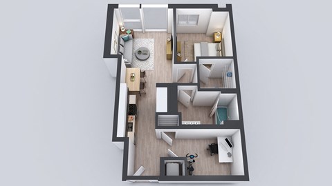 Koda NW One Bedroom One Bathroom with Den Floor Plan